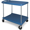 Metro myCart™ 2-Shelf Utility Cart with Chrome-Plated Posts - 40-1/4 x 27-11/16- Blue