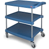 Metro myCart Utility Cart With Chrome Posts, 3 Shelf, 34-3/8"Lx23-7/16"W, Blue