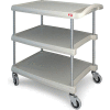 Metro myCart Utility Cart With Chrome Posts, 3 Shelf, 34-3/8"Lx23-7/16"W, Gray