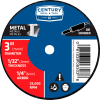 Century Drill 08303 Cutting Wheel 3" x 1/4" Aluminum Oxide