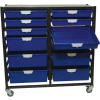 StorSystem Metal Tote Cart CE2303LG-6S6D-12 Extra Wide Light Gray Totes 41-3/4" x 17-7/8" x 40-3/4"