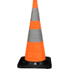 Cortina 30" Pack N Pop Collapsible Traffic Cone, 4 LED Lights, Orange, Black Rubber Base, 03-501-04