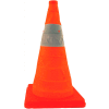 Cortina 18" Collapsible Traffic Cone Without Feet, Orange, Plastic Base, 4/Pack, 03-501-06