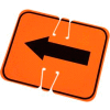 Cone Sign- Keep Left, Black On Orange W/ Arrow, One Sided - Pkg Qty 5