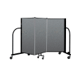 Screenflex Portable Room Divider 3 Panel, 4'H x 5'9"W, Fabric Color: Gray