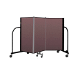 Screenflex Portable Room Divider 3 Panel, 4'H x 5'9"L, Fabric Color: Mauve