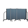 Screenflex Portable Room Divider 5 Panel, 4'H x 9'5"L, Fabric Color: Blue