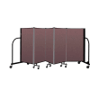 Screenflex Portable Room Divider 5 Panel, 4'H x 9'5"L, Fabric Color: Mauve