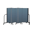 Screenflex Portable Room Divider 5 Panel, 5'H x 9'5"L, Fabric Color: Blue