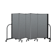 Screenflex Portable Room Divider 5 Panel, 5'H x 9'5"L, Fabric Color: Gray