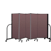 Screenflex Portable Room Divider 5 Panel, 5'H x 9'5"L, Fabric Color: Mauve