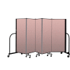 Screenflex Portable Room Divider 5 Panel, 5'H x 9'5"L, Vinyl Color: Mauve