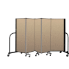Screenflex Portable Room Divider 5 Panel, 5'H x 9'5"L, Vinyl Color: Oatmeal