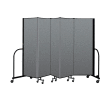 Screenflex Portable Room Divider 5 Panel, 6'H x 9'5"L, Fabric Color: Gray