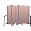 Screenflex Portable Room Divider 5 Panel, 6'H x 9'5"L, Vinyl Color: Mauve