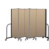 Screenflex Portable Room Divider 5 Panel, 6'H x 9'5"L, Vinyl Color: Oatmeal