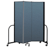 Screenflex Portable Room Divider 3 Panel, 6'8"H x 5'9"L, Fabric Color: Blue