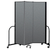 Screenflex Portable Room Divider 3 Panel, 6'8"H x 5'9"L, Fabric Color: Gray