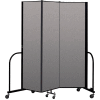 Screenflex Portable Room Divider 3 Panel, 6'8"H x 5'9"L, Vinyl Color: Gray
