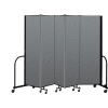 Screenflex Portable Room Divider 5 Panel, 6'8"H x 9'5"W, Fabric Color: Gray