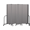 Screenflex Portable Room Divider 5 Panel, 6'8"H x 9'5"L, Vinyl Color: Gray