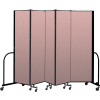 Screenflex Portable Room Divider 5 Panel, 6'8"H x 9'5"L, Vinyl Color: Mauve