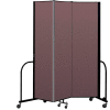 Screenflex Portable Room Divider 3 Panel, 7'4"H x 5'9"L, Fabric Color: Mauve