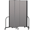 Screenflex Portable Room Divider 3 Panel, 7'4"H x 5'9"L, Vinyl Color: Gray