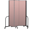 Screenflex Portable Room Divider 3 Panel, 7'4"H x 5'9"L, Vinyl Color: Mauve