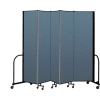 Screenflex Portable Room Divider 5 Panel, 7'4"H x 9'5"L, Fabric Color: Blue