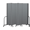 Screenflex Portable Room Divider 5 Panel, 7'4"H x 9'5"L, Fabric Color: Gray