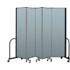 Screenflex Portable Room Divider 5 Panel, 7'4"H x 9'5"L, Vinyl Color: Blue