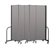 Screenflex Portable Room Divider 5 Panel, 7'4"H x 9'5"L, Vinyl Color: Gray
