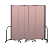 Screenflex Portable Room Divider 5 Panel, 7'4"H x 9'5"L, Vinyl Color: Mauve