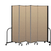Screenflex Portable Room Divider 5 Panel, 7'4"H x 9'5"L, Vinyl Color: Oatmeal