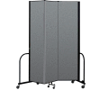Screenflex Portable Room Divider 3 Panel, 8'H x 5'9"L, Fabric Color: Gray