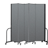 Screenflex Portable Room Divider 5 Panel, 8'H x 9'5"W, Fabric Color: Gray