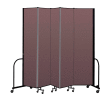Screenflex Portable Room Divider 5 Panel, 8'H x 9'5"L, Fabric Color: Mauve