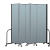 Screenflex Portable Room Divider 5 Panel, 8'H x 9'5"L, Vinyl Color: Blue