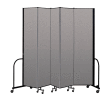 Screenflex Portable Room Divider 5 Panel, 8'H x 9'5"L, Vinyl Color: Gray