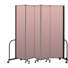 Screenflex Portable Room Divider 5 Panel, 8'H x 9'5"L, Vinyl Color: Mauve