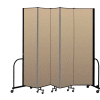 Screenflex Portable Room Divider 5 Panel, 8'H x 9'5"L, Vinyl Color: Oatmeal
