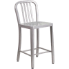 Flash Furniture 24" High Metal Indoor-Outdoor Counter Height Stool - Silver