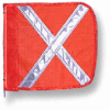 Heavy Duty Flag, 12"x11" Orange w/ White X