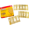 3/4" Brass Interlocking Stencils Letters and Numbers, 92 Piece Set