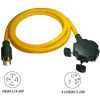 Conntek, 20610-010 10', 30A, Generator Power Cord with NEMA L14-30P to 5-15/20R*4