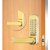 Codelocks Mechanical Tubular Lockset with 2-3/4" Latch, CL410-PB, Polished Brass