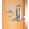 Codelocks Mechanical Lockset w/Grade 1 Cyl Chassis, CL610-CC-BS, EZ Code Change, Brushed Steel
