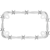 Cruiser Accessories MC Barbed Wire Motorcycle License Plate Frame, Chrome - 77430
