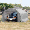Round One Car Garage 12'W x 8'H x 20'L- Silver/White